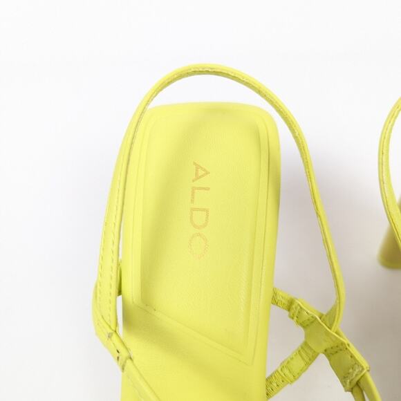 ALDO Chartreuse Meagan Strappy Square Toe Heeled Sandals Size 8 - Picture 9 of 10